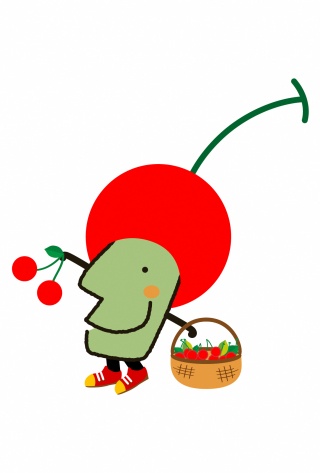 きてけろくん(6月さくらんぼ帽子)()